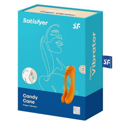 Alternative view of SATISFYER CANDY CANE FINGER VIBRATOR ORANGE