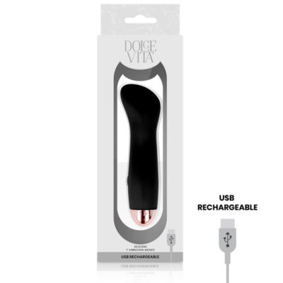 Vibrador recarregável dolce vita um preto 10 velocidades dolce vita caliente. Pt