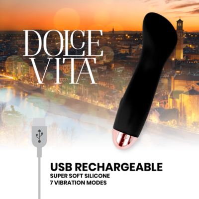 Vibrador recarregável dolce vita um preto 10 velocidades dolce vita caliente. Pt