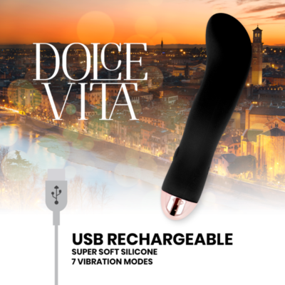 Vibrador recarregável dolce vita duas velocidades preto 7 dolce vita caliente. Pt