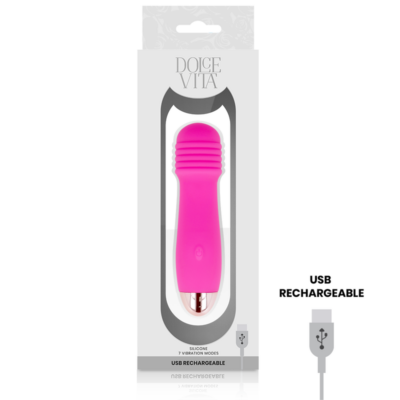 Vibrador recarregável dolce vita de três velocidades pink 7 dolce vita caliente. Pt