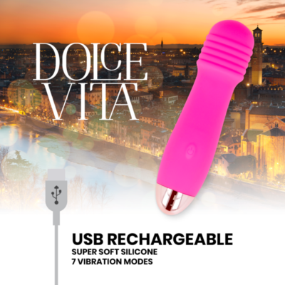 Vibrador recarregável dolce vita de três velocidades pink 7 dolce vita caliente. Pt