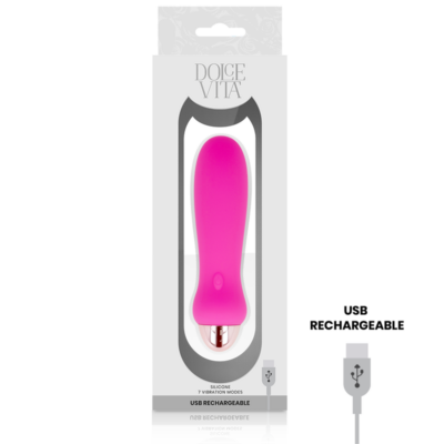 Vibrador recarregável dolce vita cinco pink 7 velocidades dolce vita caliente. Pt