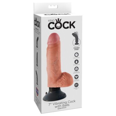 King cock 17,78 cm vibrante galo com bolas carne king cock caliente. Pt