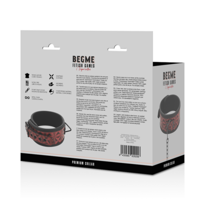 Colar de couro vegan premium da edição vermelha begme begme red edition caliente. Pt