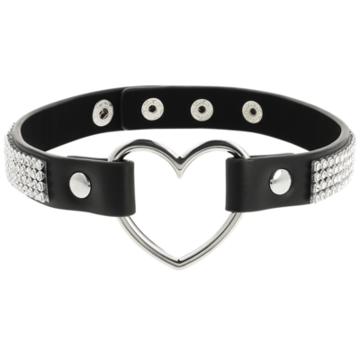 Coquette chic desire gargantilha artesanal couro vegano - coração coquette accessories caliente. Pt