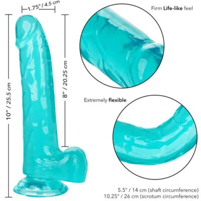 Dildo queen tamanho calex - azul 20,3 cm calexotics caliente. Pt