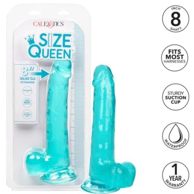 Alternative view of DILDO QUEEN TAMANHO CALEX - AZUL 20,3 CM