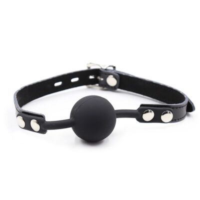 Alternative view of MORDAÇA BOLA DE SILICONE OHMAMA FETICHE COM CINTO DE COURO