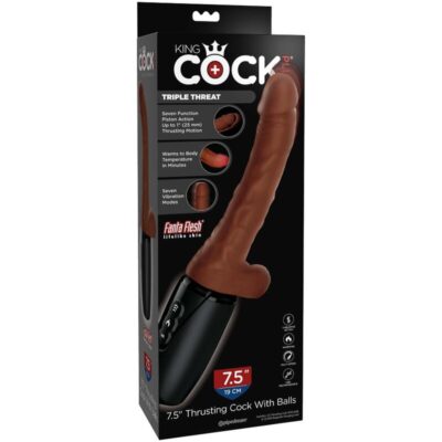King cock plus triplo ameaça - tom de pele marrom king cock plus caliente. Pt