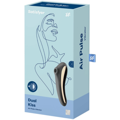 Satisfyer dual kiss air pulse vibrator - black satisfyer air pulse caliente. Pt