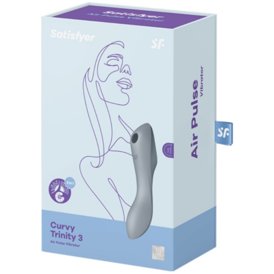 Satisfyer curvy trinity 3 air pulse vibrador - cinza - image 3