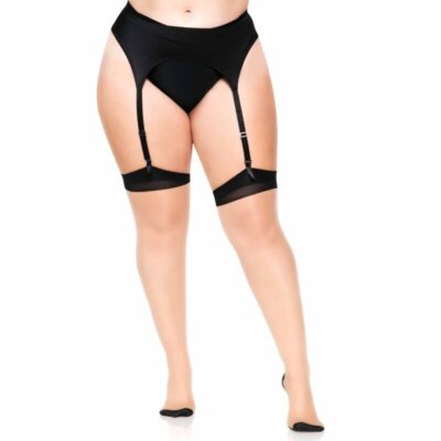Plus size lycra transparente 2 tons de altura na coxa com costura traseira e calcanhar cubano leg avenue hosiery caliente. Pt