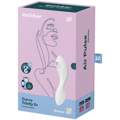 SATISFYER CURVY TRINITY 5 AIR PULSE STIMULATOR & VIBRATOR APP - WHITE 7 Satisfyer curvy trinity 5 air pulse stimulator & vibrator app - white satisfyer connect caliente. Pt