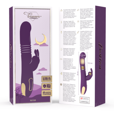 Tesouro bastian coelho para cima e para baixo, rotador e vibrador watchme tecnologia sem fio compatível treasure caliente. Pt