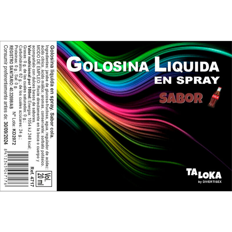 Taloka - spray de doces de cola líquido taloka caliente. Pt