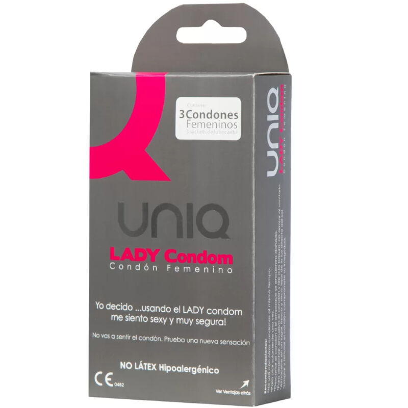 Uniq lady condom preservativos femininos sem látex com cinta liga 3 unidades uniq caliente. Pt