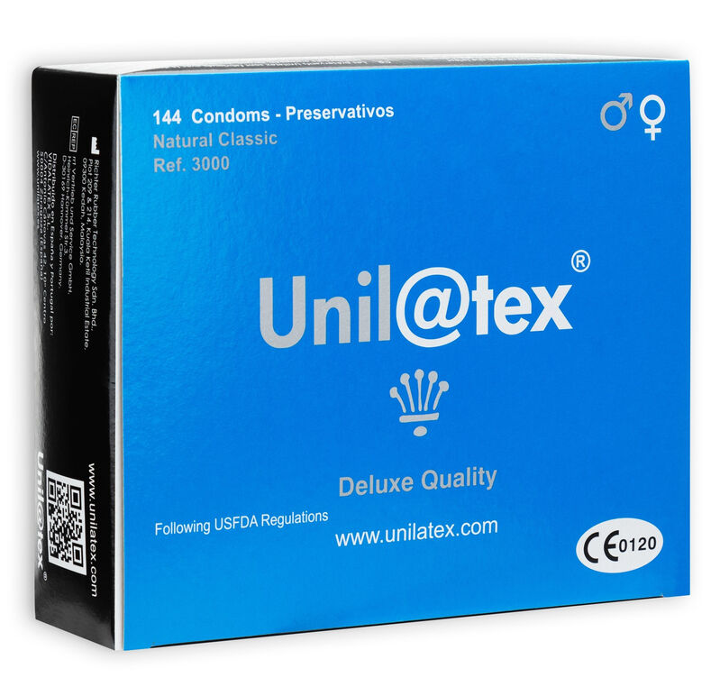 Unilatex - preservativos naturais 144 unidades unilatex caliente. Pt