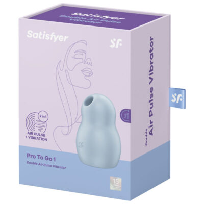 SATISFYER PRO TO GO 1 ESTIMULADOR DE PULSO DE AR DUPLO E VIBRADOR - AZUL SATISFYER AIR PULSE Caliente.pt