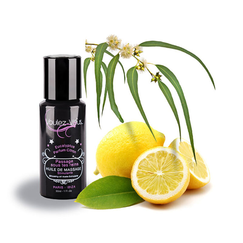 Óleo de massagem voulez-vous estimulante - eucalipto e limão 30 ml voulez-vous... Caliente. Pt
