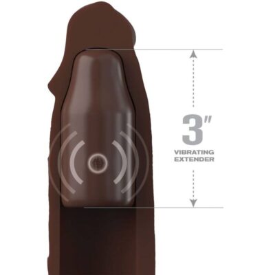 Manga pipedreams 9 in + 3 in plug remote brown fantasy x-tensions caliente. Pt