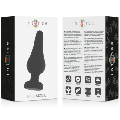Plugue anal intenso pipo l silicone preto 13 cm intense anal toys caliente. Pt