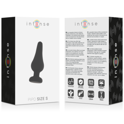 Plugue anal intenso pipo s silicone preto 9,8 cm intense anal toys caliente. Pt
