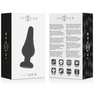 Plugue anal intenso pipo m silicone preto 11 cm intense anal toys caliente. Pt