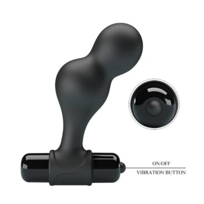Mr play - plug anal vibrante de silicone preto mr play caliente. Pt