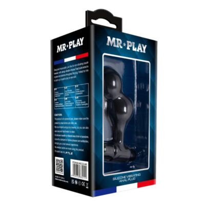 Mr play - plug anal vibrante de silicone preto mr play caliente. Pt