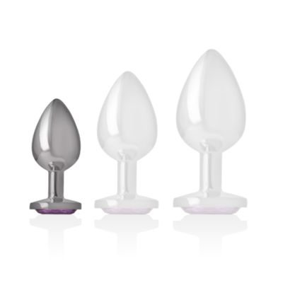 Intense - plugue anal de alumínio metal com vidro violeta tamanho s intense anal toys caliente. Pt