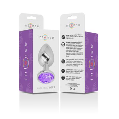 Intense - plugue anal de alumínio metal com vidro violeta tamanho s intense anal toys caliente. Pt