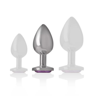 Intense - plugue anal de alumínio metal com vidro violeta tamanho m intense anal toys caliente. Pt