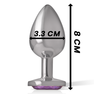 Intense - plugue anal de alumínio metal com vidro violeta tamanho m intense anal toys caliente. Pt
