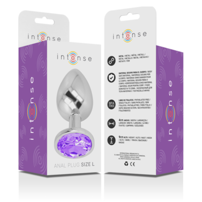 Intense - plugue anal de alumínio metal com vidro violeta tamanho l intense anal toys caliente. Pt
