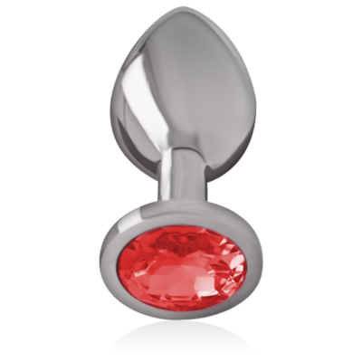 Intense - plugue anal de alumínio de metal com vidro vermelho tamanho p intense anal toys caliente. Pt