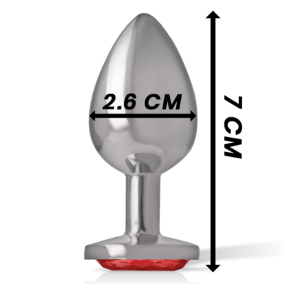 Intense - plugue anal de alumínio de metal com vidro vermelho tamanho p intense anal toys caliente. Pt