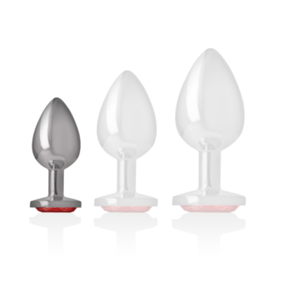 Intense - plugue anal de alumínio de metal com vidro vermelho tamanho p intense anal toys caliente. Pt
