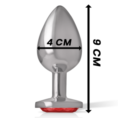 Intense - plugue anal de alumínio de metal com vidro vermelho tamanho l intense anal toys caliente. Pt