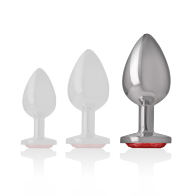 Intense - plugue anal de alumínio de metal com vidro vermelho tamanho l intense anal toys caliente. Pt