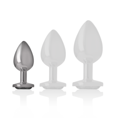 Intense - plugue anal de alumínio de metal com vidro preto tamanho s intense anal toys caliente. Pt