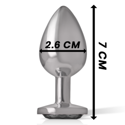 Intense - plugue anal de alumínio de metal com vidro preto tamanho s intense anal toys caliente. Pt
