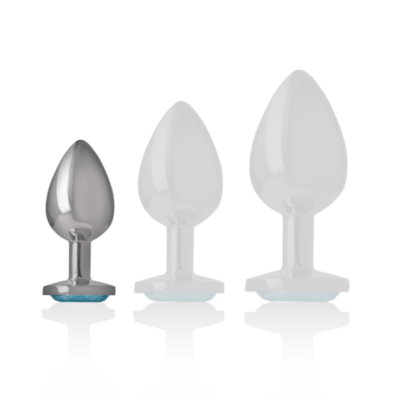 Intense - plugue anal de alumínio de metal com vidro azul tamanho s intense anal toys caliente. Pt