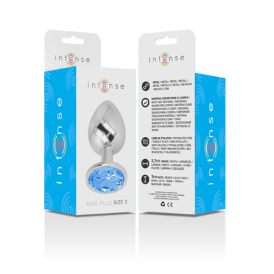 Intense - plugue anal de alumínio de metal com vidro azul tamanho s intense anal toys caliente. Pt