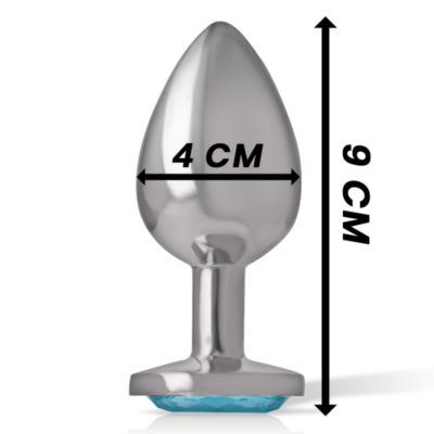 Intense - plug anal de alumínio metal com vidro azul tamanho l intense anal toys caliente. Pt