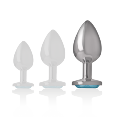 Intense - plug anal de alumínio metal com vidro azul tamanho l intense anal toys caliente. Pt