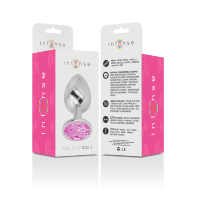 Intense - plugue anal de metal de alumínio com vidro rosa tamanho s intense anal toys caliente. Pt