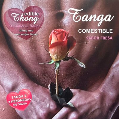 HOTFLOWERS - TANGA MASCULINA+ 2 BICOS WAFER DE MORANGO /es/pt/en/fr/it/