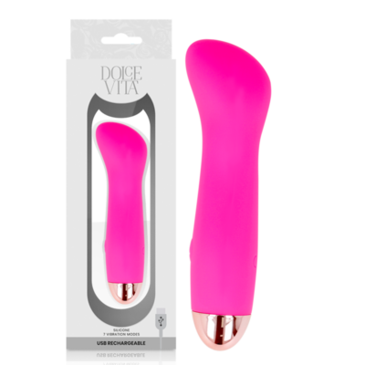 VIBRADOR RECARREGÁVEL DOLCE VITA UM PINK 7 VELOCIDADE