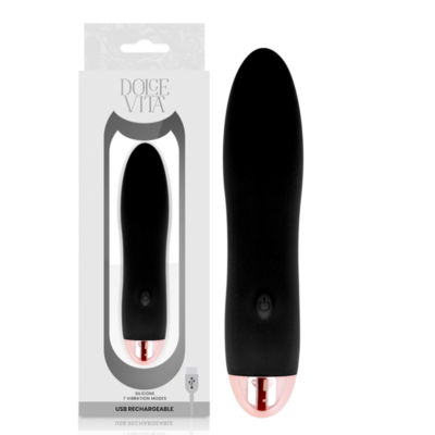 VIBRADOR RECARREGÁVEL DOLCE VITA QUATRO PRETO 7 VELOCIDADES